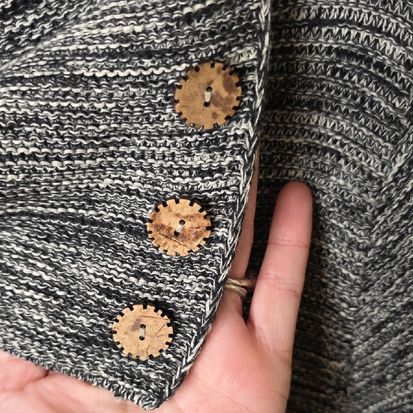 Charcoal Cowl Neck Sweater Dress with Button Accents - HABITAT SIZE SMALL - Picture 5 of 6